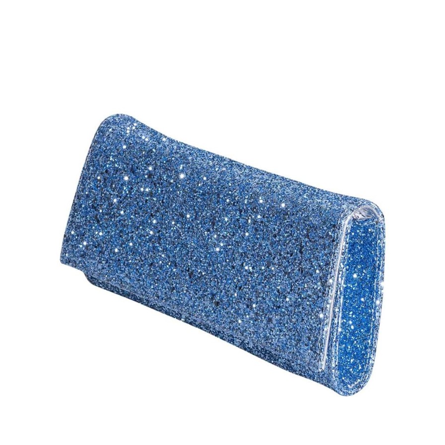 Borse STUDIO CREAZIONI | Pochette Turchese In Glitter Made In Italy