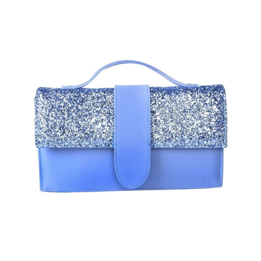 Borse STUDIO CREAZIONI | Borsa A Mano In Glitter E Raso Turchese