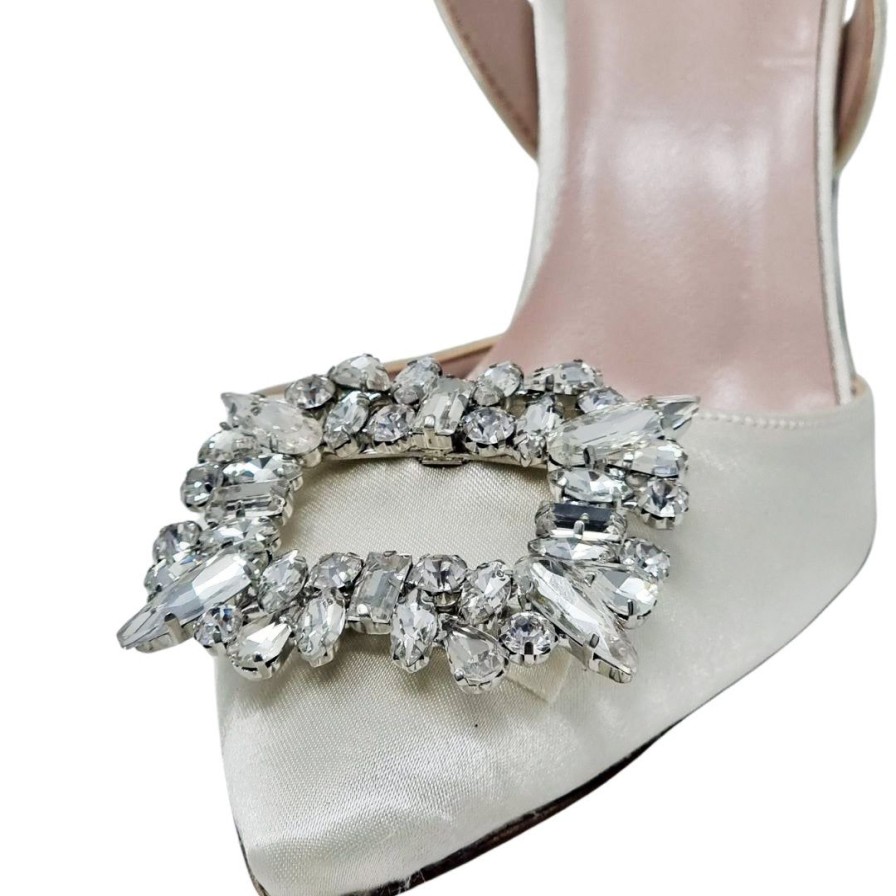 Scarpe Da Sposa STUDIO CREAZIONI | Scarpe Da Sposa A Punta Con Accessorio Di Strass