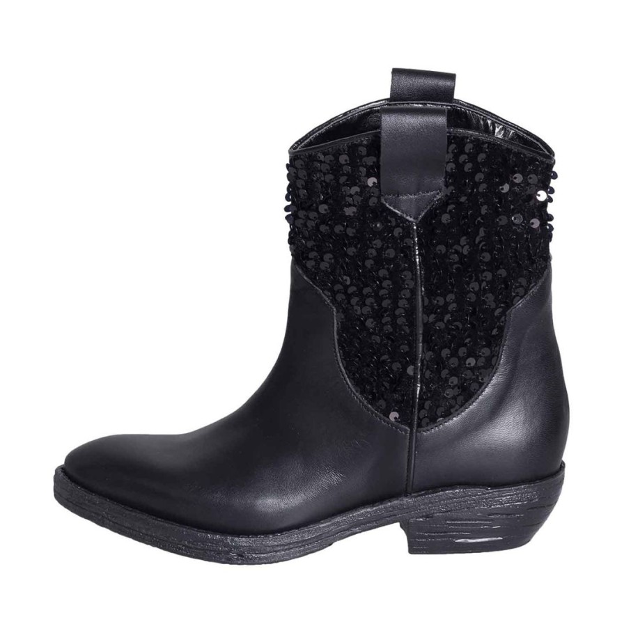 Autunno Inverno STUDIO CREAZIONI | Camperos Donna In Vera Pelle Nera E Paillettes